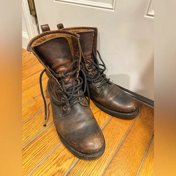 Frye Veronica leather lace up combat boots - Picture 4 of 16